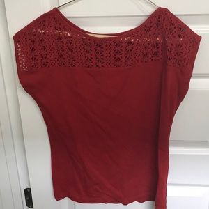 Chaps Red Short-Sleeved Top (Size M)